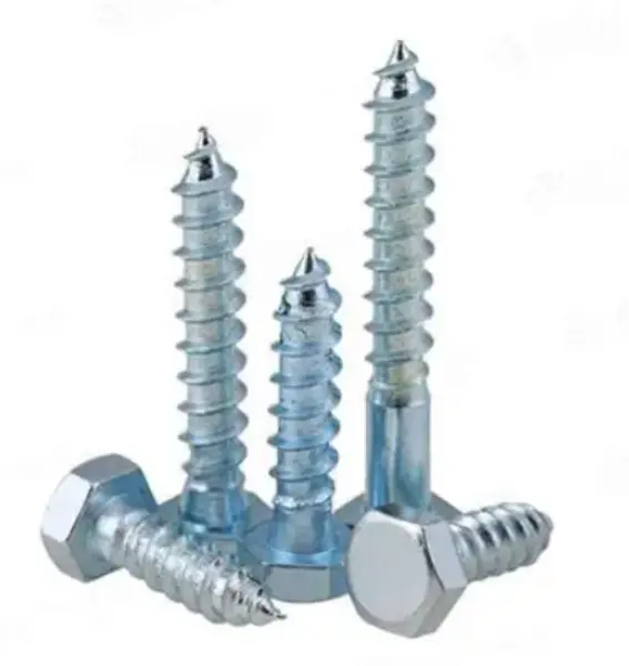 پیچ چوبی سر شش گوش DIN571 فولاد کربنی با روکش روی